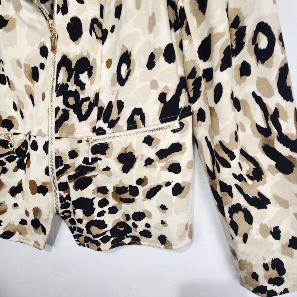 Chico's Leopard Print Women's Jacket Size M (1) - Picture 6 of 12